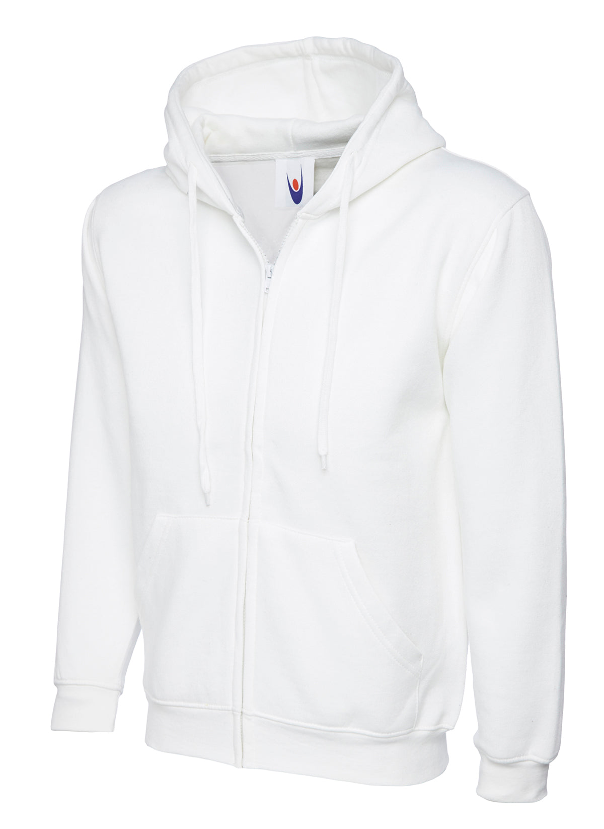 Adults Classic Full Zip Hooded Sweatshirt in White