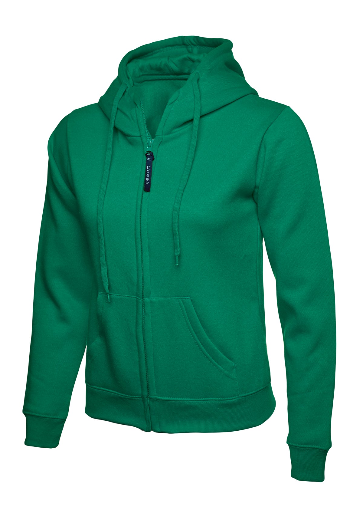 Ladies Classic Full Zip Hooded Sweatshirt in Kelly Green