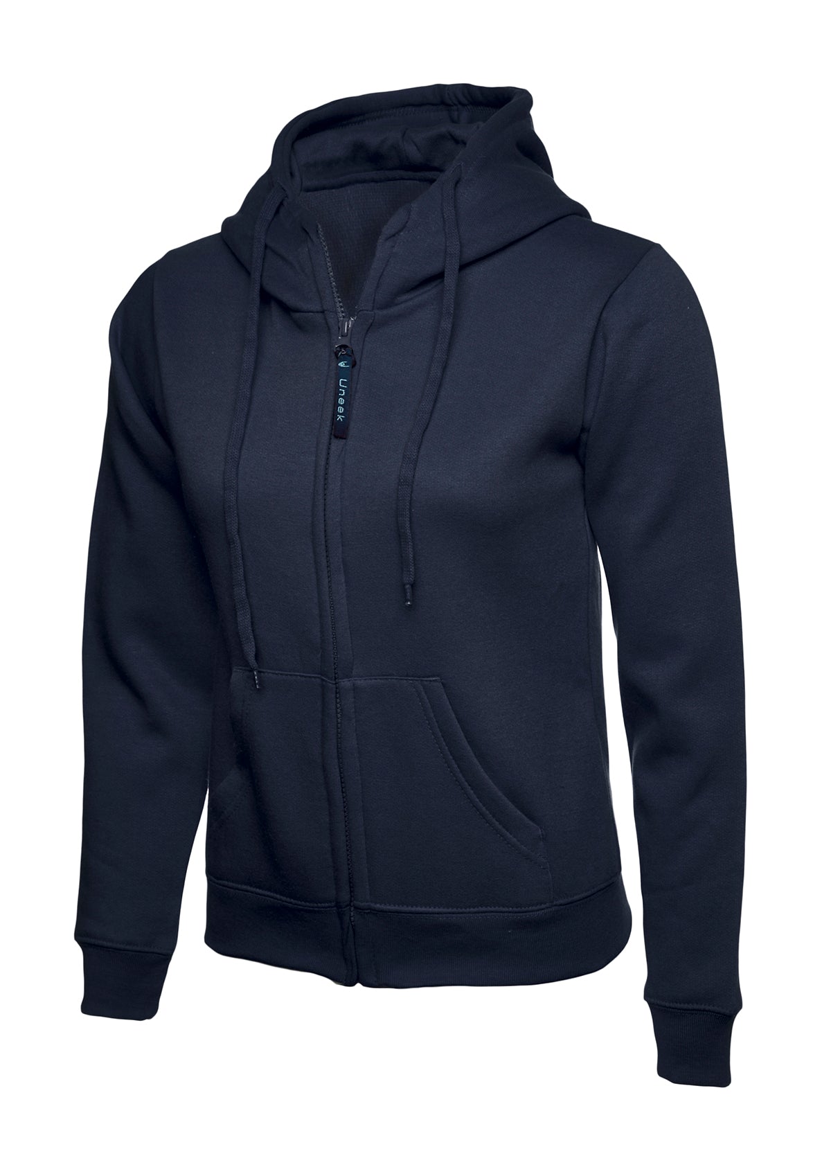 Ladies Classic Full Zip Hooded Sweatshirt in Navy