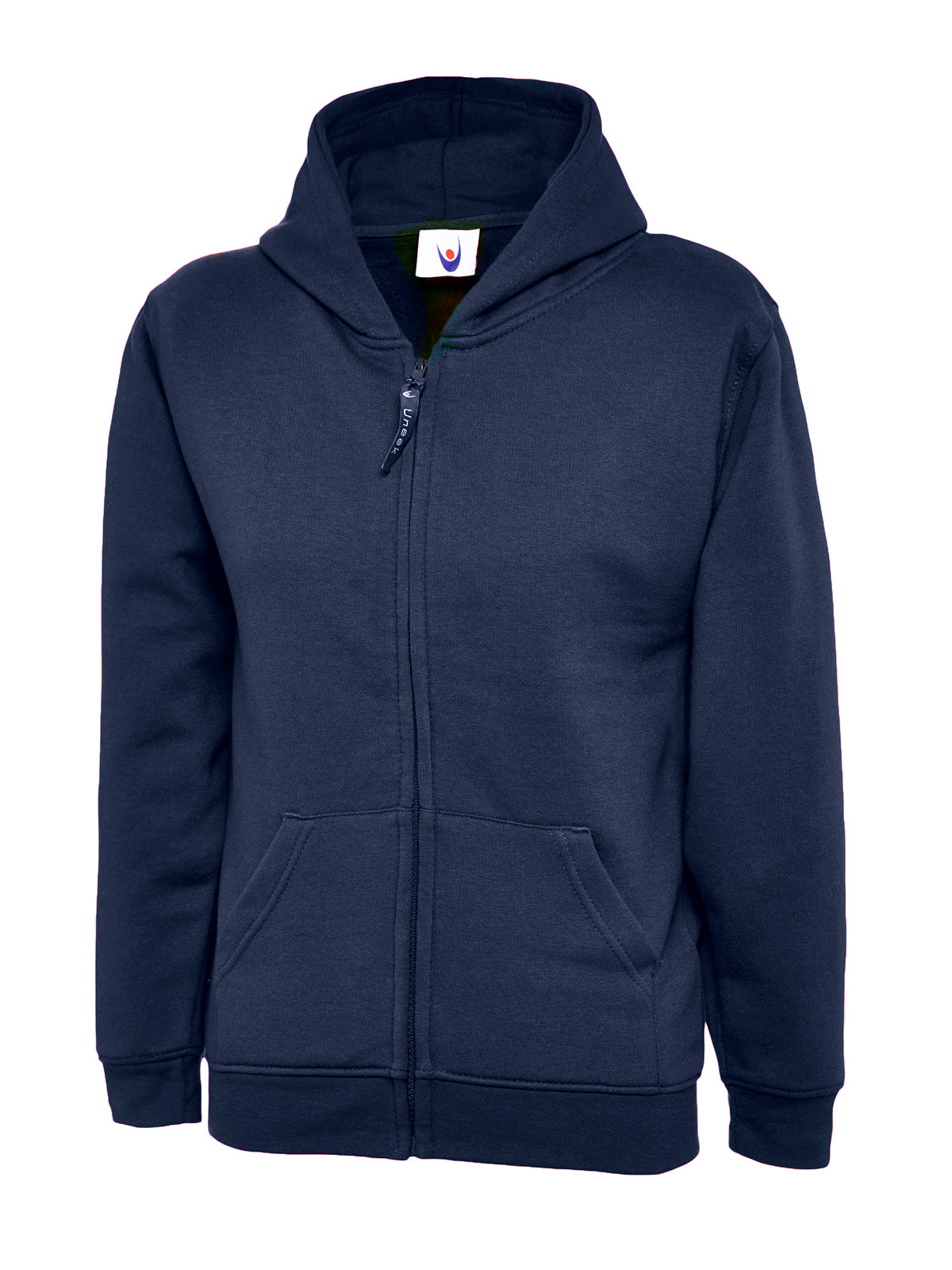 Childrens Classic Full Zip Hooded Sweatshirt in Navy