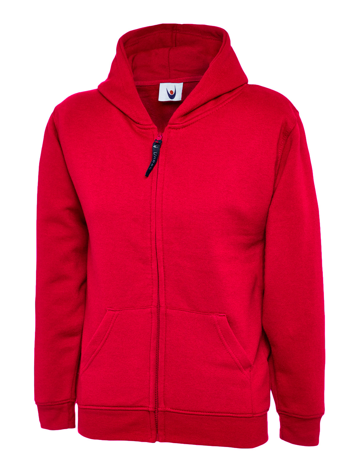 Childrens Classic Full Zip Hooded Sweatshirt in Red