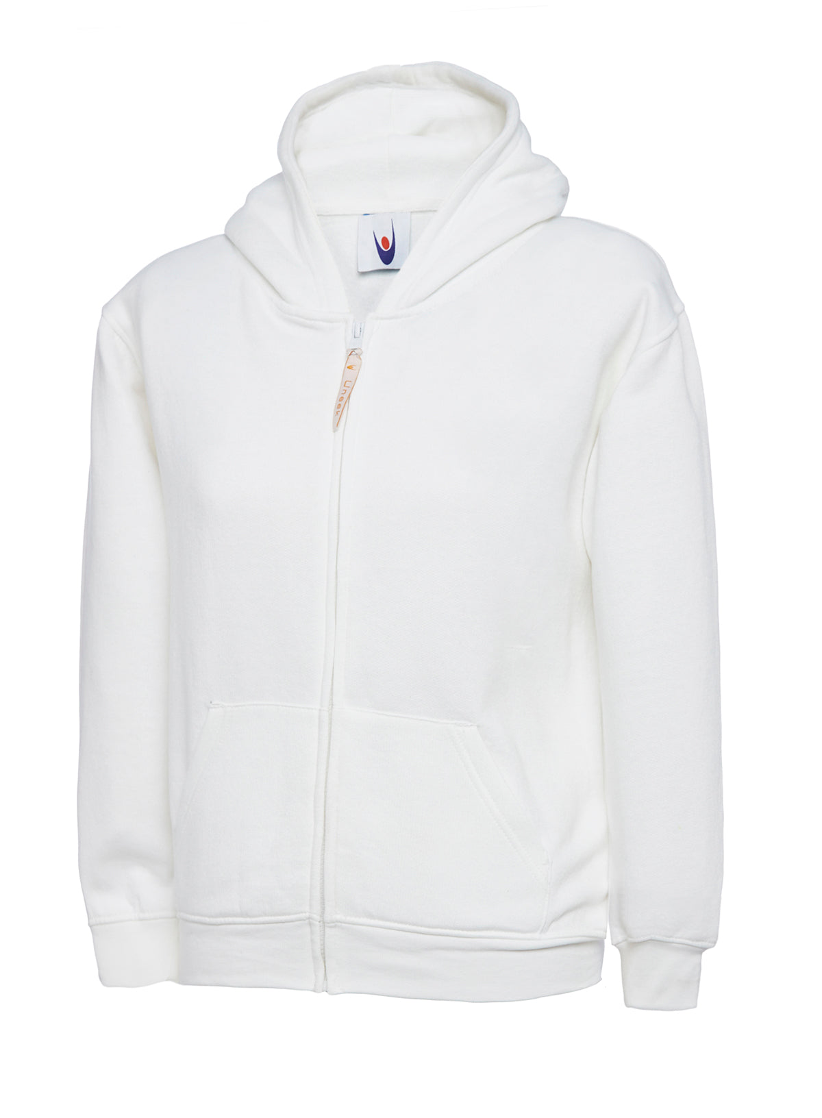 Childrens Classic Full Zip Hooded Sweatshirt in White