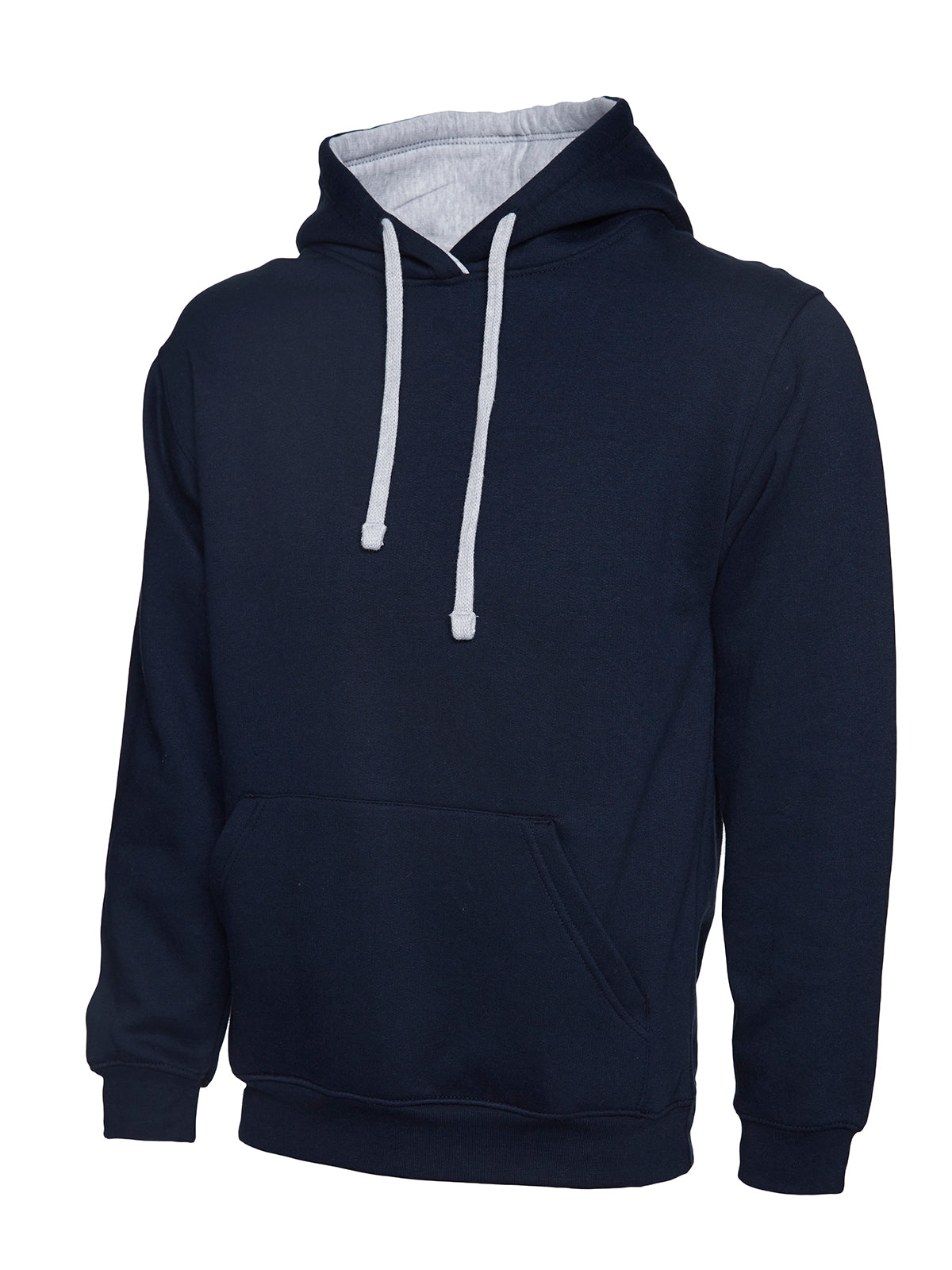 Contrast Hooded Sweatshirt  in Navy/Heather Grey