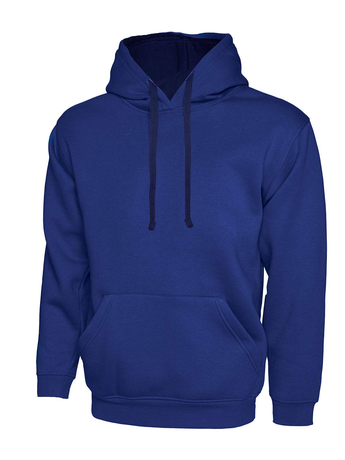 Official Uneek UC507 Contrast Hooded Sweatshirt, Royal/Navy