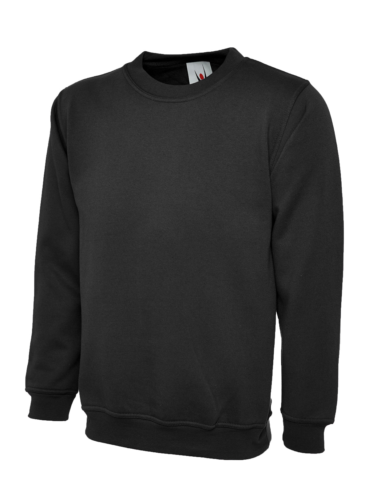 Ladies Deluxe Crew Neck Sweatshirt in Black