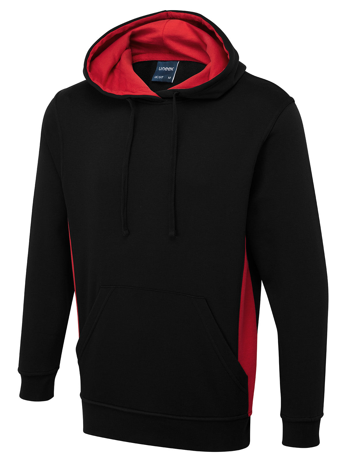 Two Tone Hooded Sweatshirt in Black/Red
