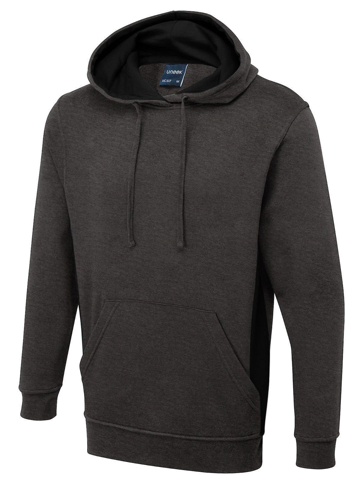Two Tone Hooded Sweatshirt in Charcoal/Black