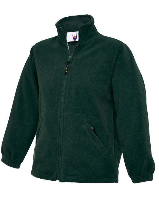 Childrens Classic Full Zip Fleece Jacket in Bottle Green