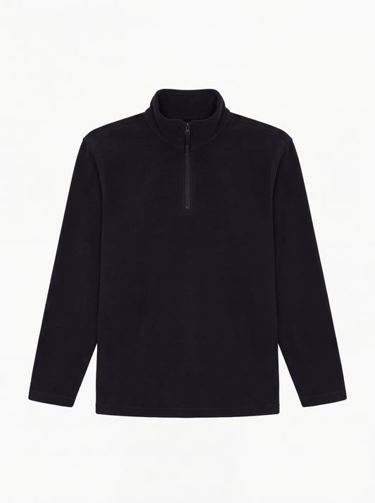 Lightweight Quarter Zip Microfleece Jacket in Black