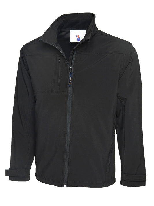 Deluxe Full Zip Soft Shell Jacket in Black