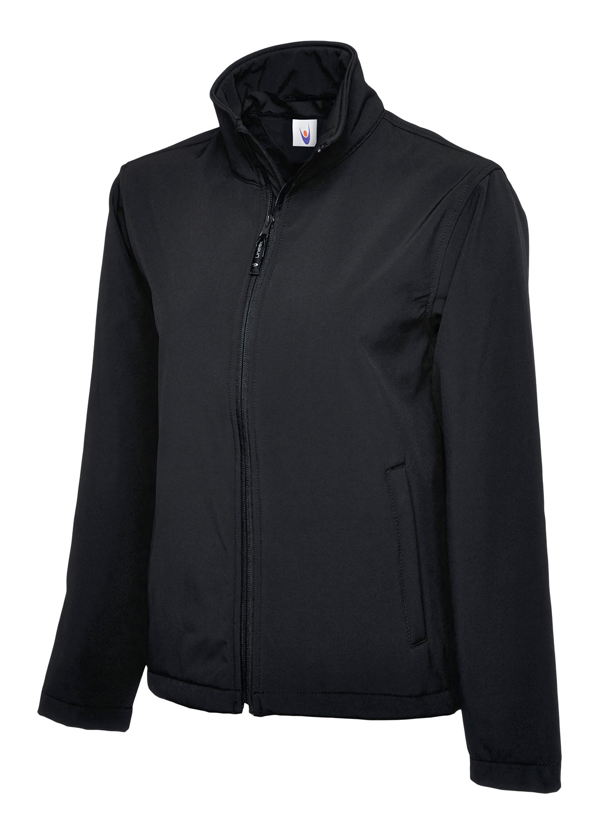 Classic Full Zip Soft Shell Jacket in Black