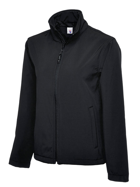 Classic Full Zip Soft Shell Jacket in Black