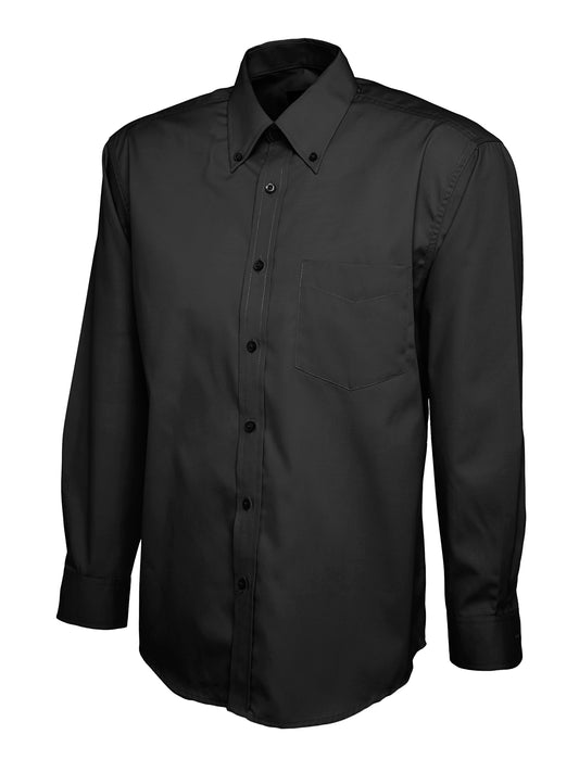Mens Pinpoint Oxford Full Sleeve Shirt in Black