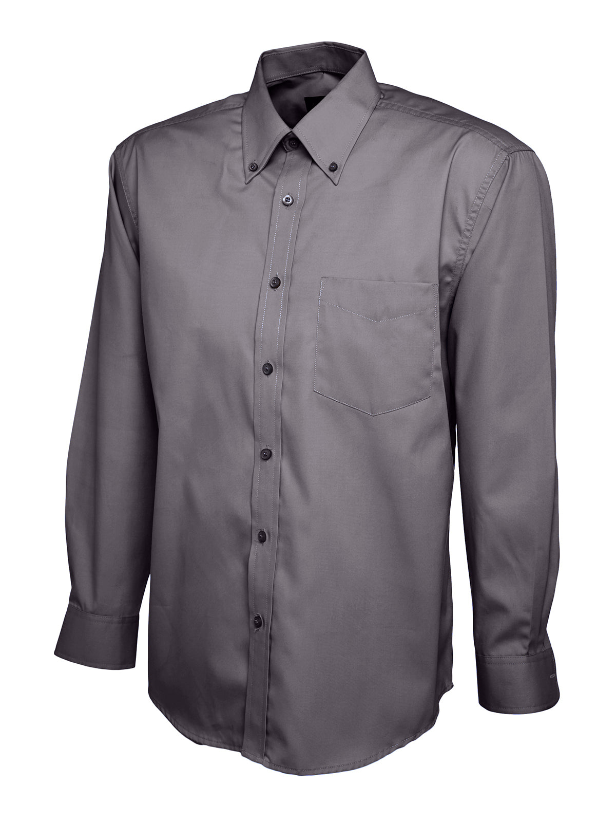 Mens Pinpoint Oxford Full Sleeve Shirt in Charcoal