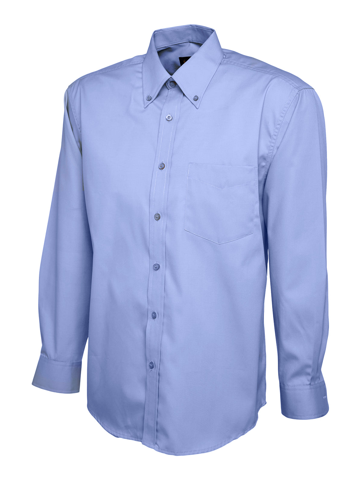 Mens Pinpoint Oxford Full Sleeve Shirt in Mid Blue