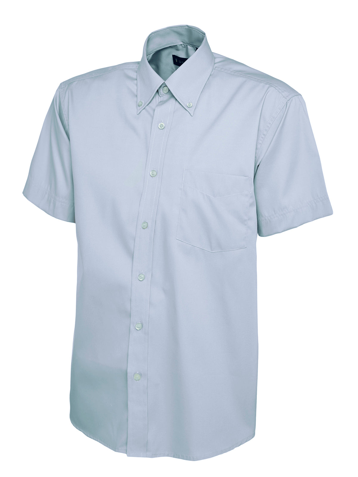 Mens Pinpoint Oxford Half Sleeve Shirt in Light Blue