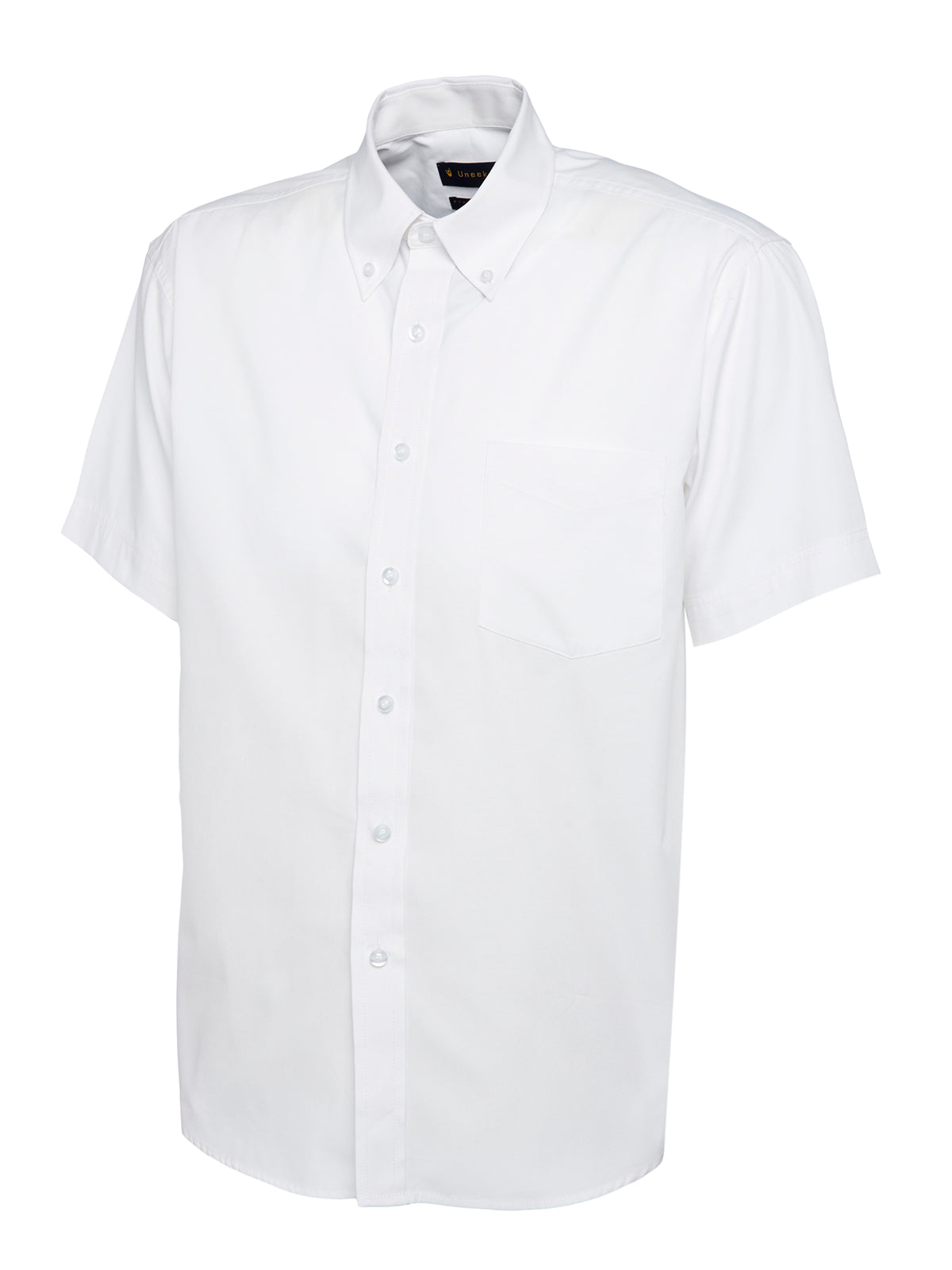Mens Pinpoint Oxford Half Sleeve Shirt in White