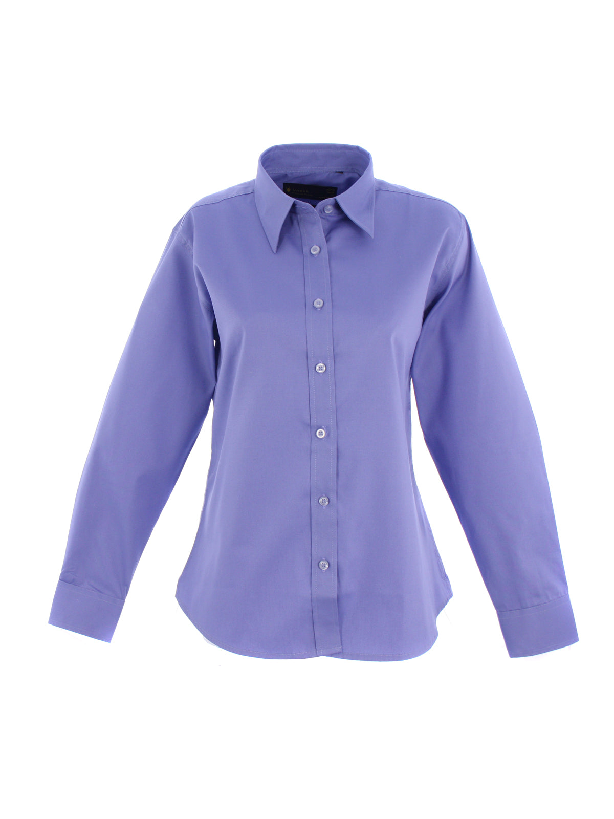 Ladies Pinpoint Oxford Full Sleeve Shirt in Mid Blue