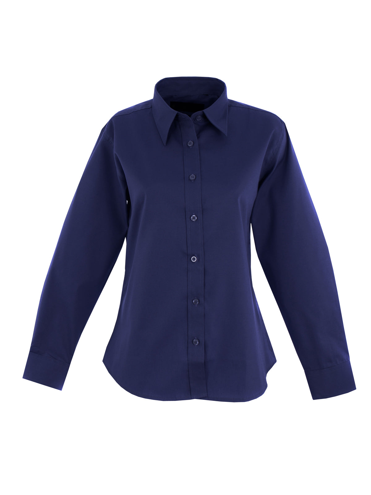 Ladies Pinpoint Oxford Full Sleeve Shirt in Navy