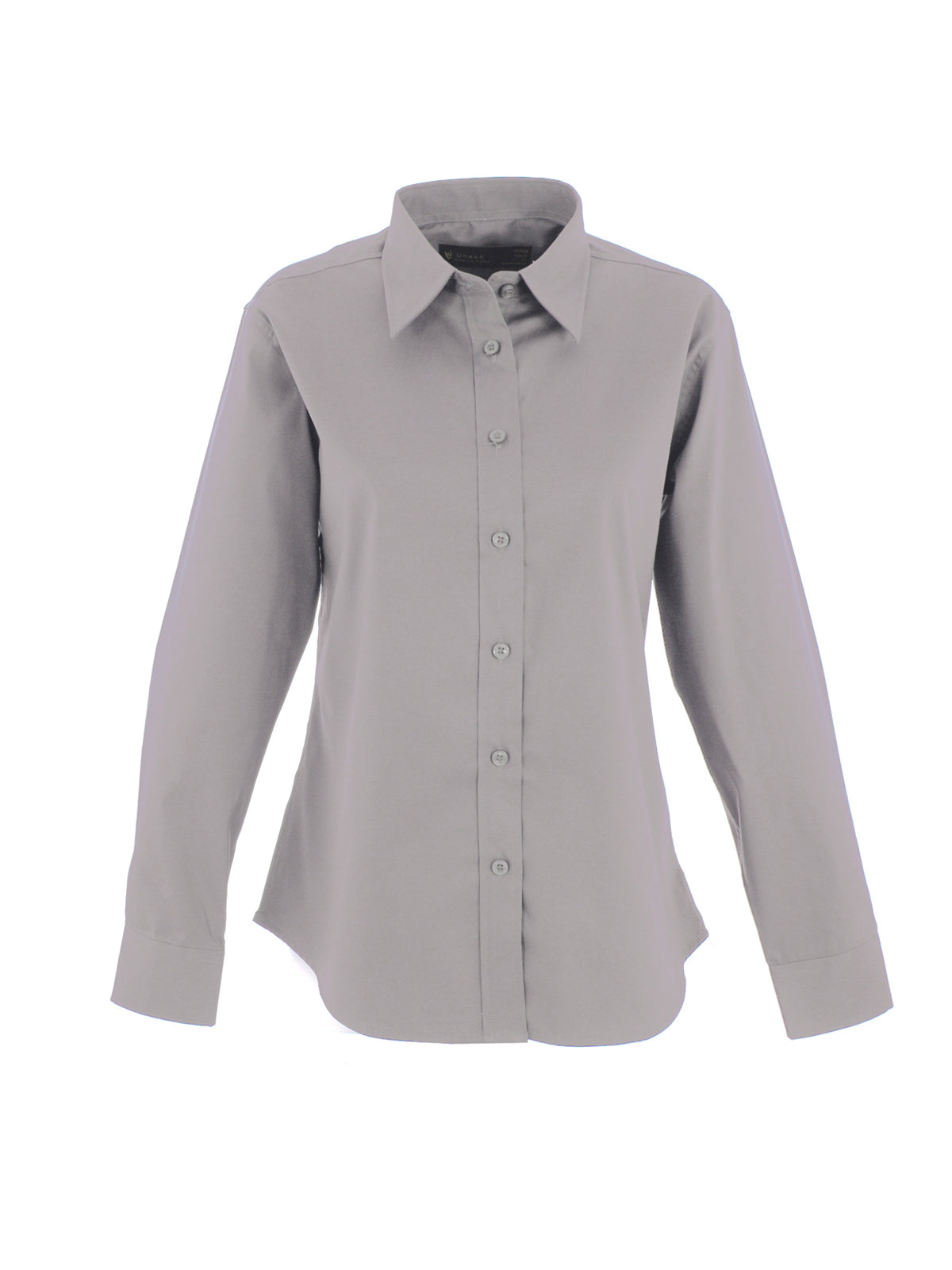 Ladies Pinpoint Oxford Full Sleeve Shirt in Silver Grey