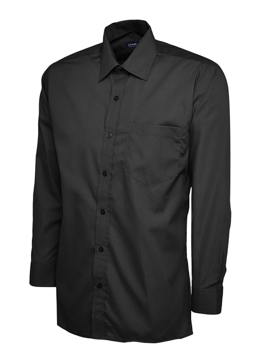 Mens Poplin Full Sleeve Shirt in Black