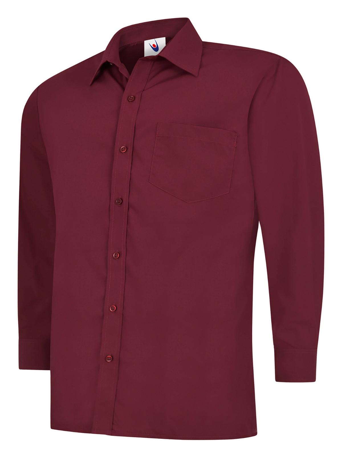 Mens Poplin Full Sleeve Shirt in Burgundy