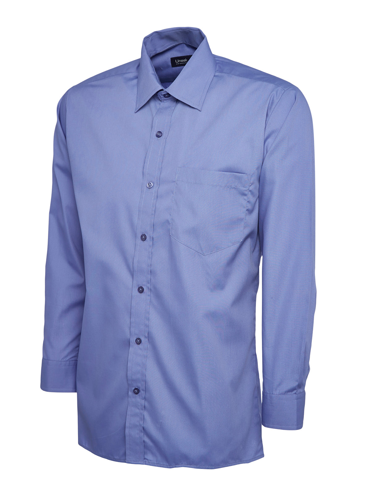 Mens Poplin Full Sleeve Shirt in Mid Blue
