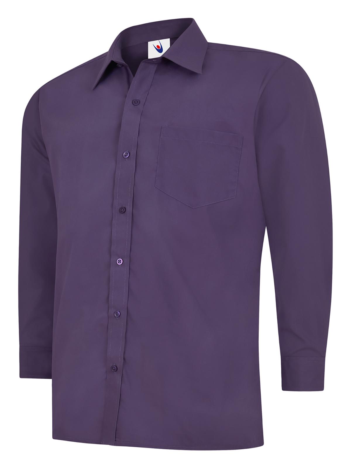 Mens Poplin Full Sleeve Shirt in Purple
