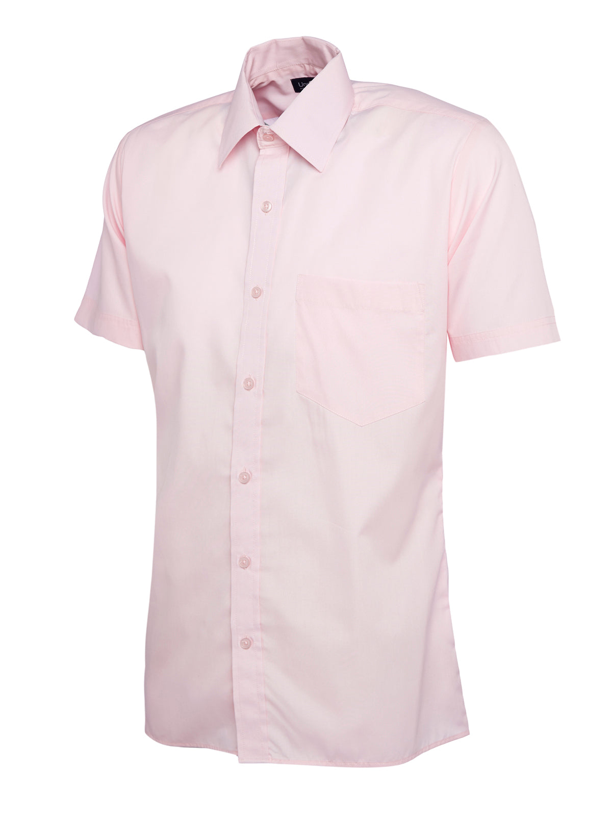 Mens Poplin Half Sleeve Shirt in Pink
