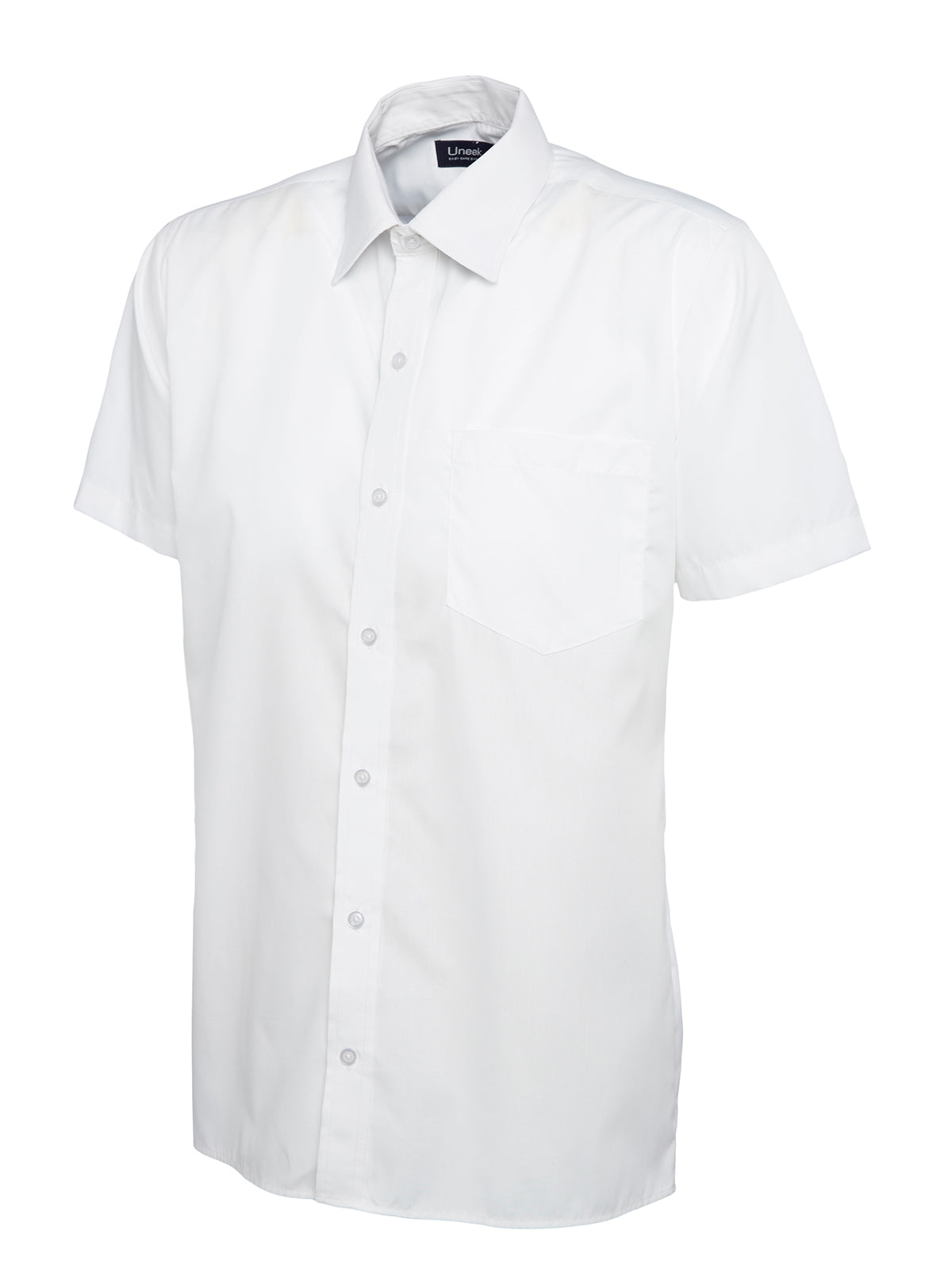 Mens Poplin Half Sleeve Shirt in White