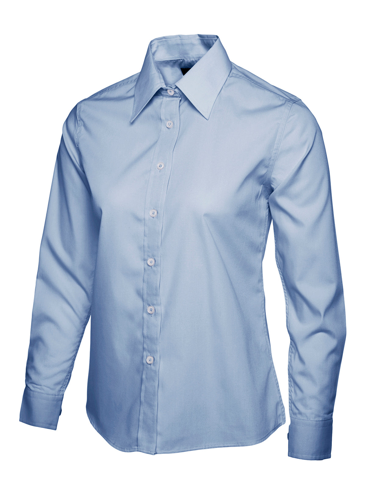 Ladies Poplin Full Sleeve Shirt in Light Blue