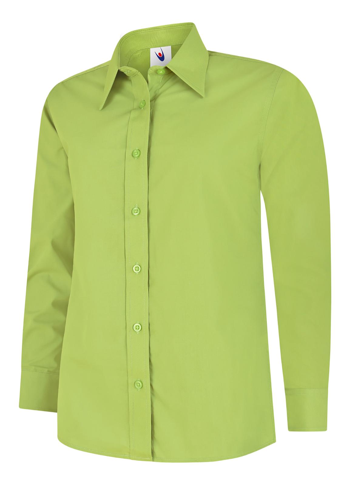 Ladies Poplin Full Sleeve Shirt in Lime