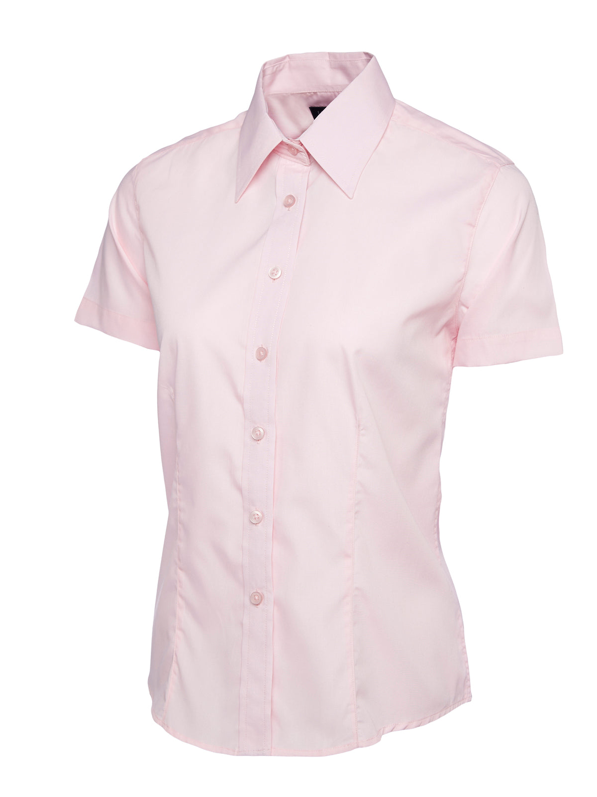 Ladies Poplin Half Sleeve Shirt in Pink