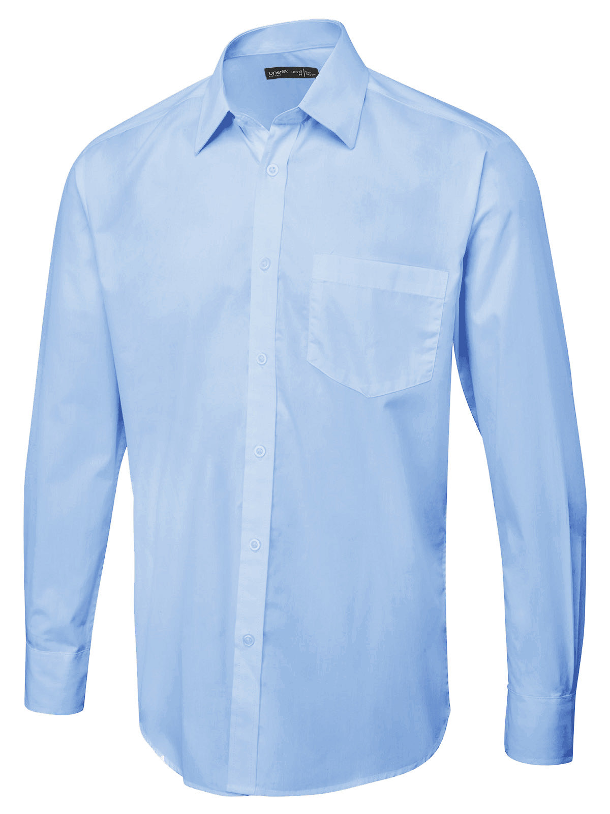 Men's Long Sleeve Poplin Shirt in Light Blue
