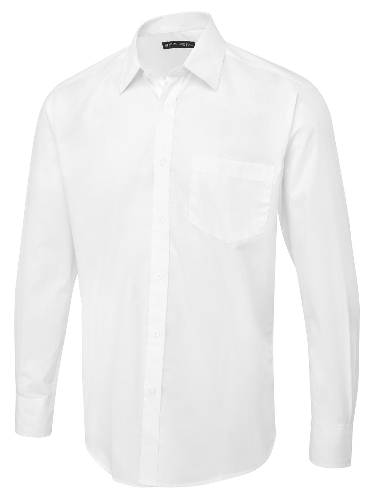 Men's Long Sleeve Poplin Shirt in White