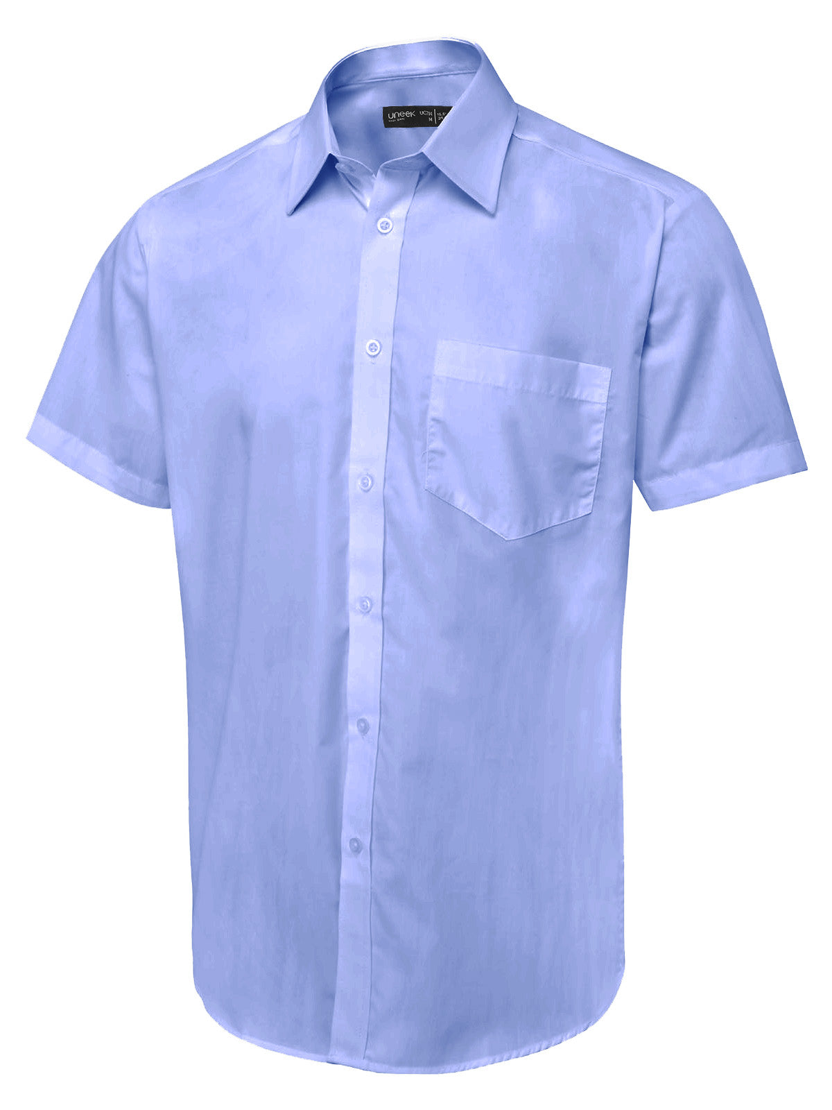 Men's Short Sleeve Poplin Shirt in Mid Blue