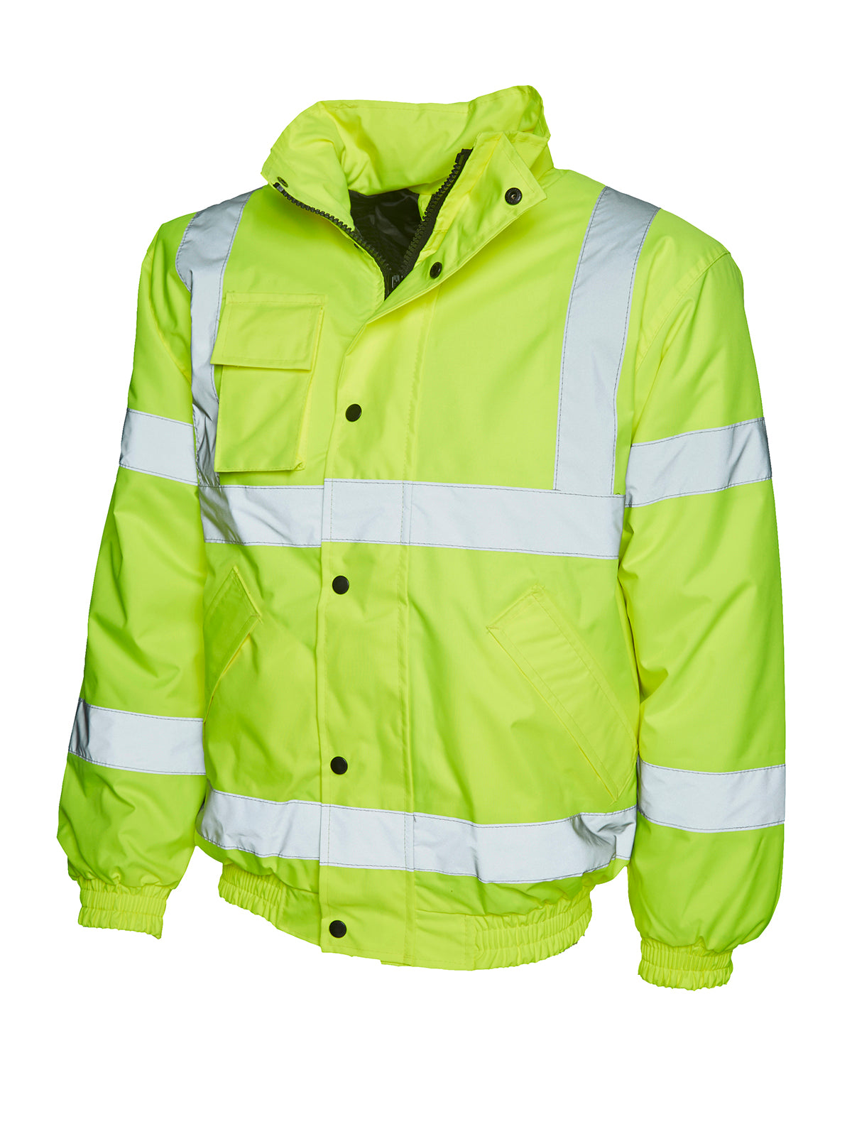 Hi Vis Bomber Jacket in Yellow