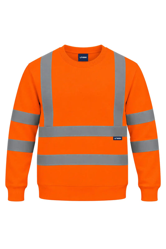 Hi Vis Crew Neck Sweatshirt in Orange