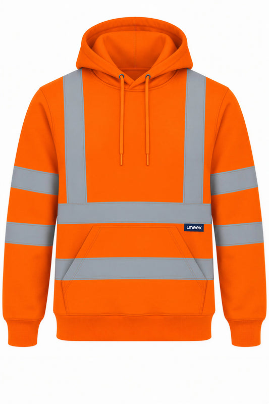 Hi Vis Hooded Sweatshirt in Orange