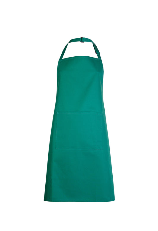 Bib Apron with Pocket in Bottle Green