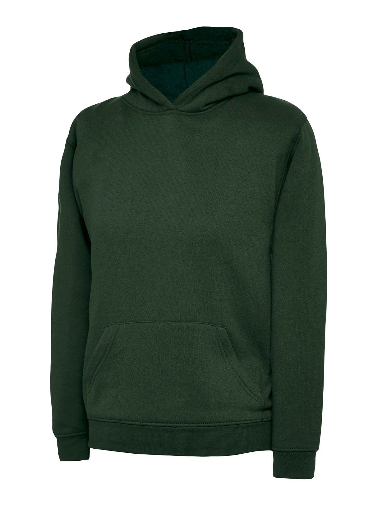 The UX Children’s Hooded Sweatshirt in Bottle Green