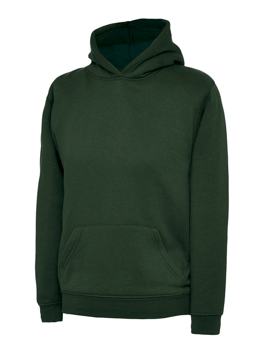 The UX Children’s Hooded Sweatshirt in Bottle Green