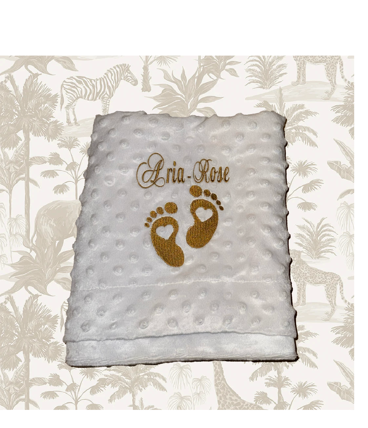 personalised baby feet blanket