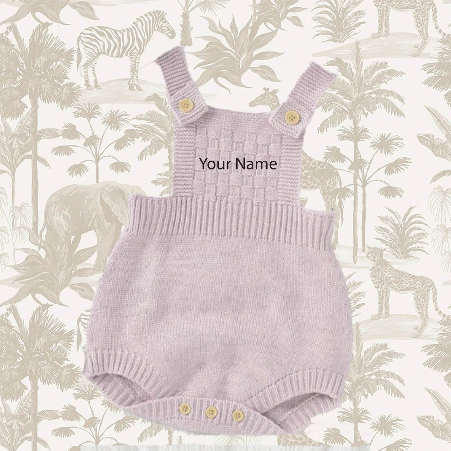 Personalised Knitted Romper with Embroidered Name