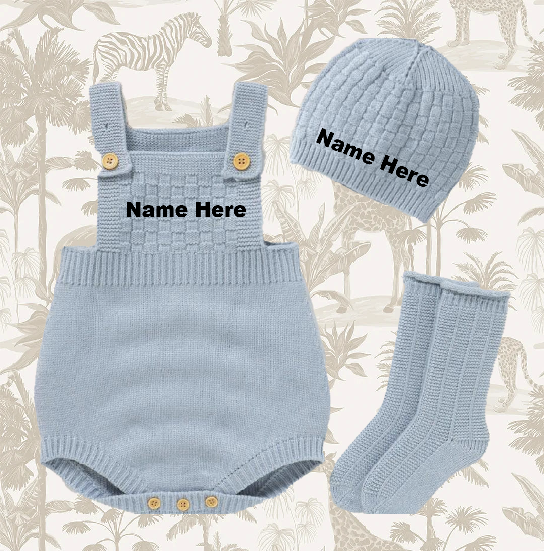 Personalised Knitted Romper with Embroidered Name