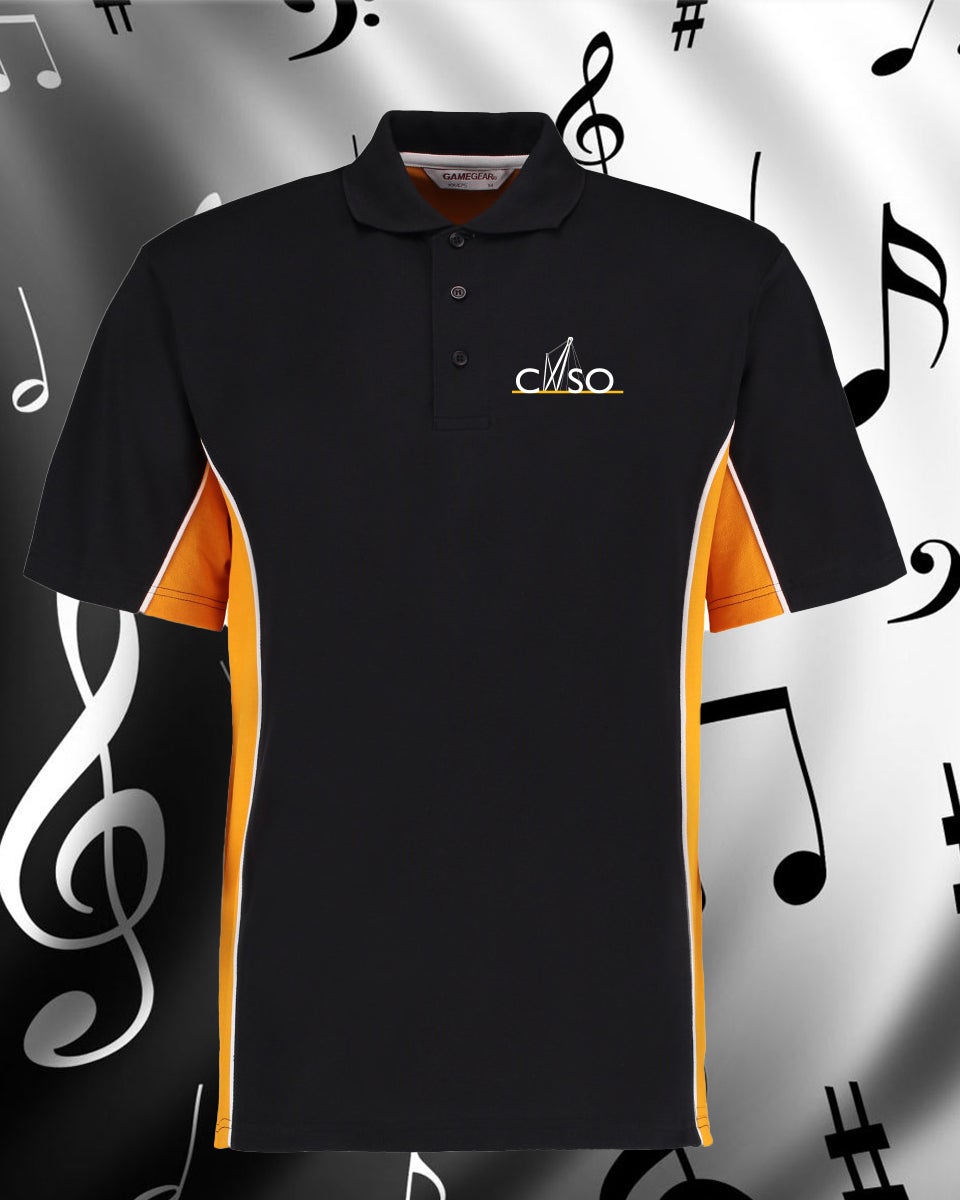 CNSO - KK475 Unisex Two Tone Polo shirt Black & Gold