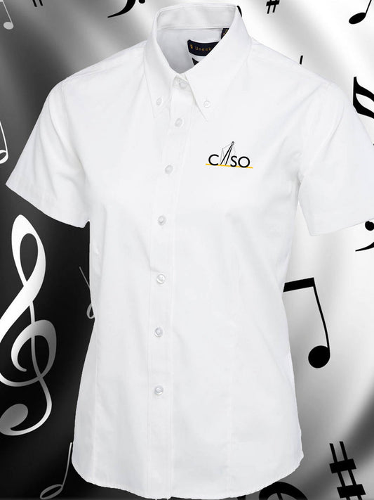 CNSO - UC704 Ladies White Short Sleeve Oxford Shirt