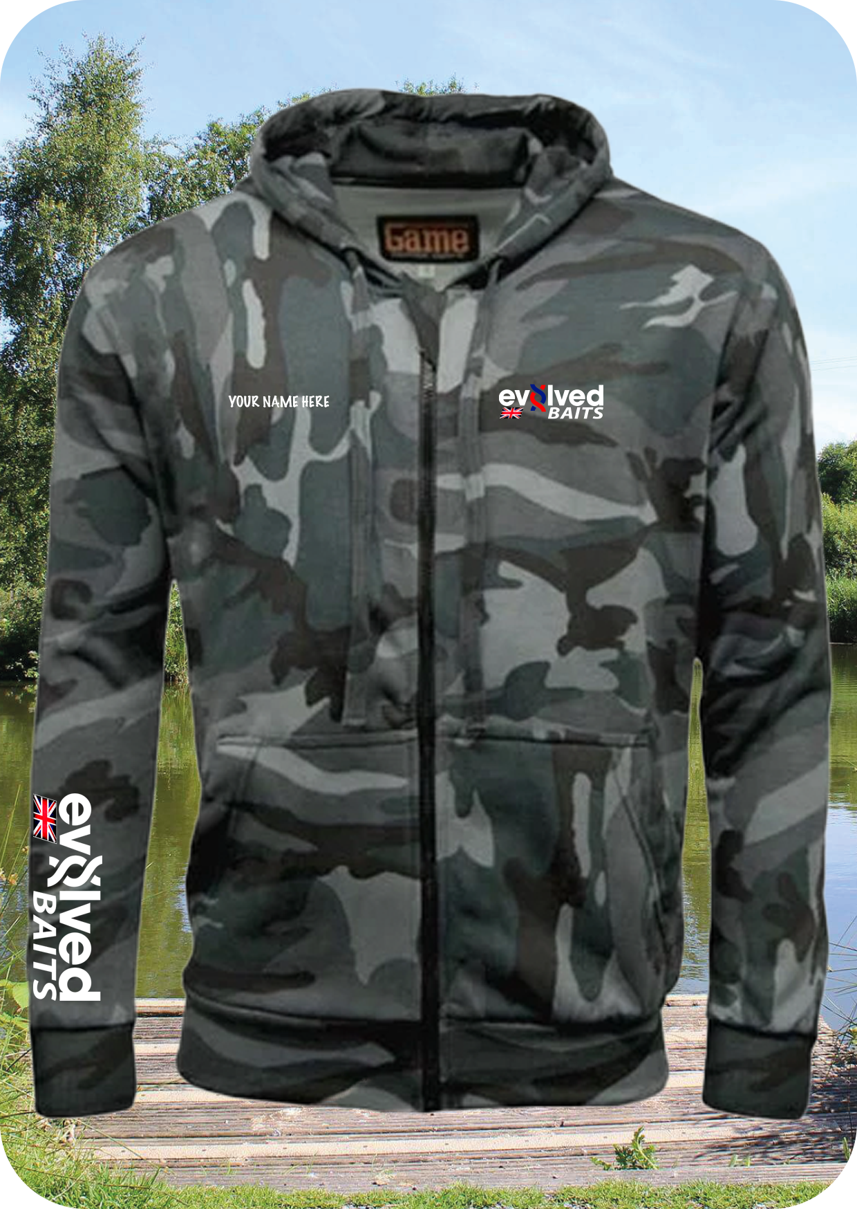 Game Camouflage Zip Hoodie