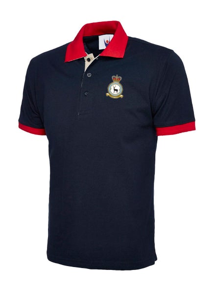 90SU CREST Embroidered Contrast Colour Poloshirt - The Forces Shop