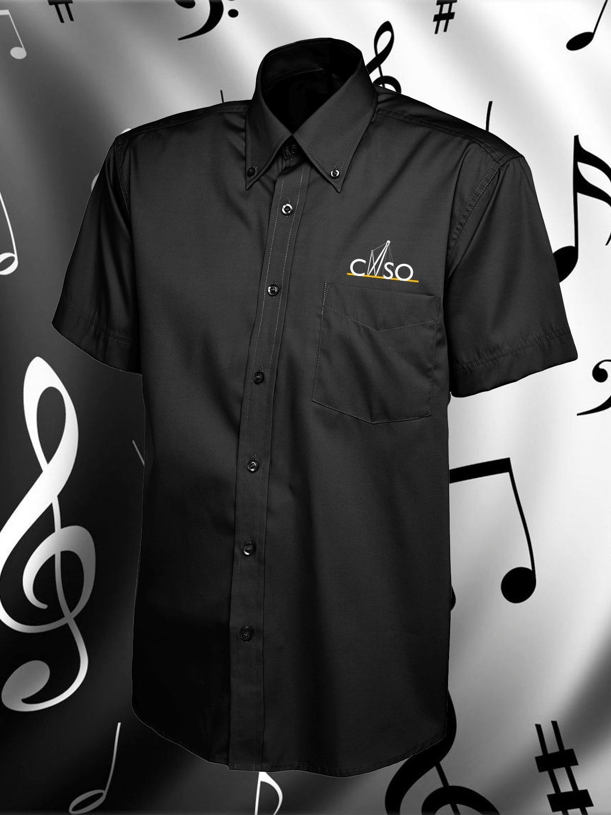 CNSO - UC702 Men's Black Short Sleeve Oxford Shirt